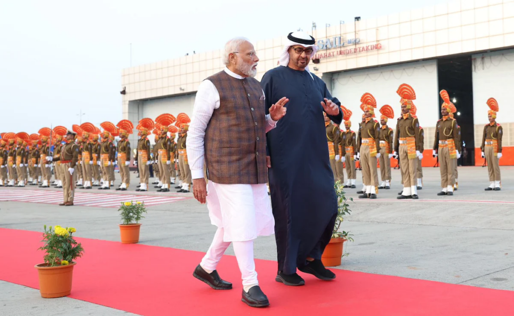 Mohammed bin Zayed Al Nahyan with Nardendra Modi