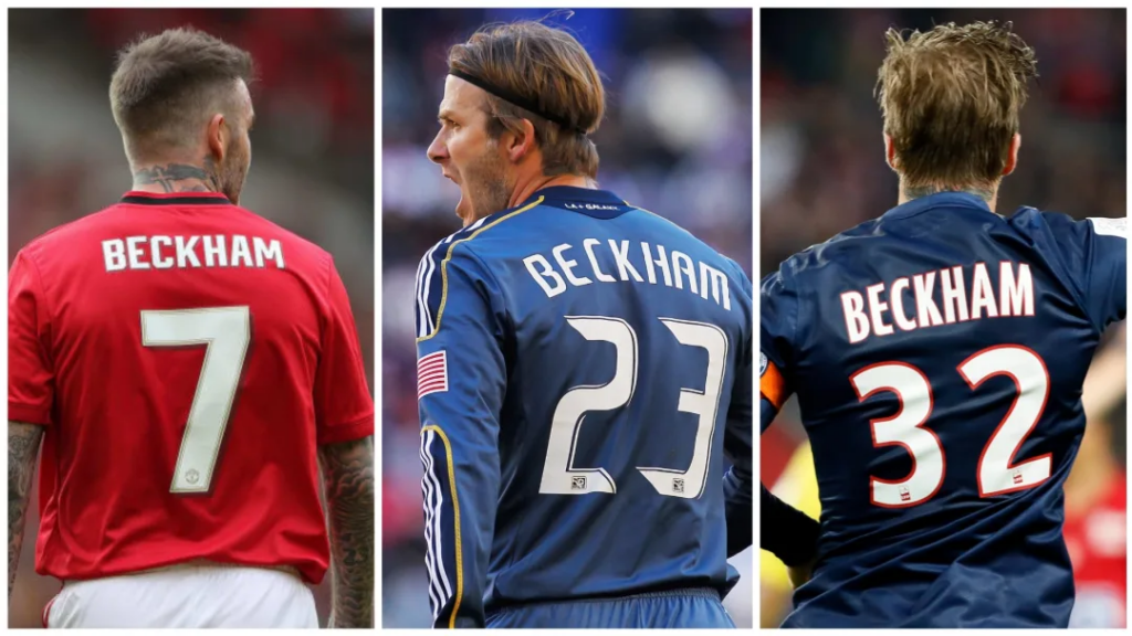  David Beckham's iconic shirt numbers